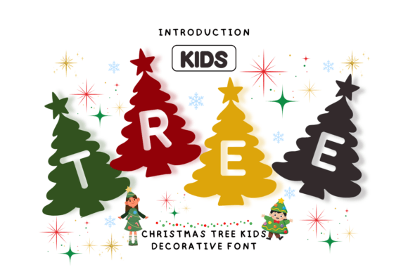 Christmas Tree Kids: A Whimsical Decorative Font for Branding