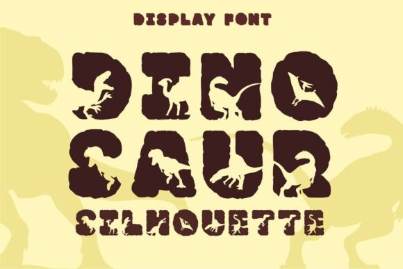 Dinosaur Silhouette: A Playful Display Font for Editors