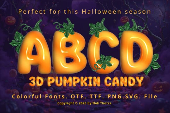 Pumpkin Candy 3D: A Playful Display Typeface for Seasonal Design